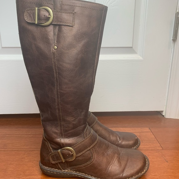 B.O.C. by Born Martina Tall Knee High Leather Riding Boot-Brown-Women size 8 - Picture 1 of 9